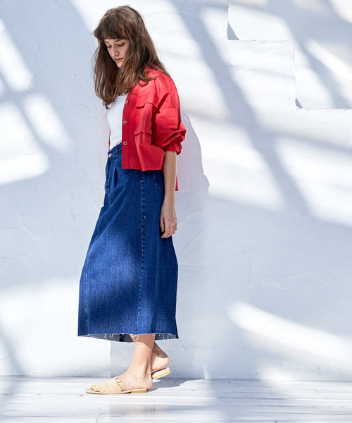 CIAOPANIC(チャオパニック)の「綿ツイルフラップポケット付きシャツ(シャツ/ブラウス・レディース・ベージュ/レッド/アイボリー・FREE)」の6枚目の写真