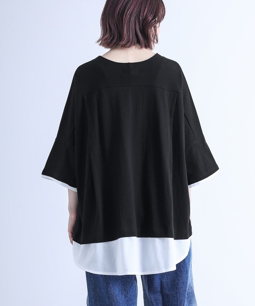 n'OrLABEL（ノアールレーベル）の「『レイヤード風Ｔシャツ』（Tシャツ/カットソー・レディース・ネイビー/グレー/カーキ/アイボリー/ピンク系その他/ブラック/モカ/ライトグレー/ラベンダー・FREE）」の17枚目の写真