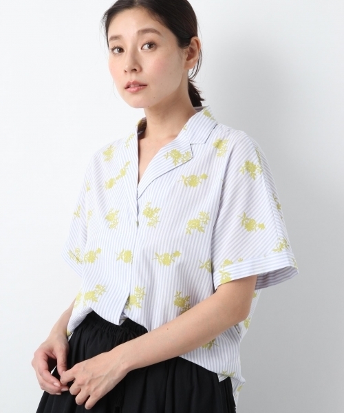 LEPSIM(レプシィム)の「カイキンスキッパーガラシャツ 784585(シャツ/ブラウス・レディース・ネイビー/イエロー/ドット・FREE)」の1枚目の写真