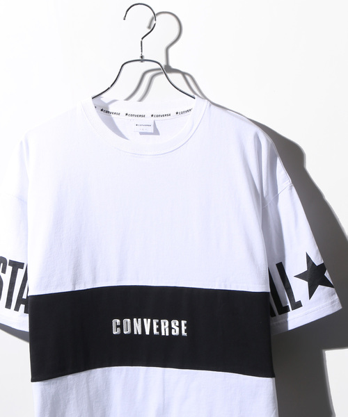 CONVERSE(コンバース)の「∴WEGO/CONVERSE別注切替Tシャツ(Tシャツ/カットソー・メンズ・ライトピンク/マスタード/ホワイト/トリコロール・MEDIUM/LARGE)」の2枚目の写真
