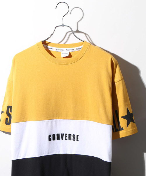 CONVERSE(コンバース)の「∴WEGO/CONVERSE別注切替Tシャツ(Tシャツ/カットソー・メンズ・ライトピンク/マスタード/ホワイト/トリコロール・MEDIUM/LARGE)」の3枚目の写真