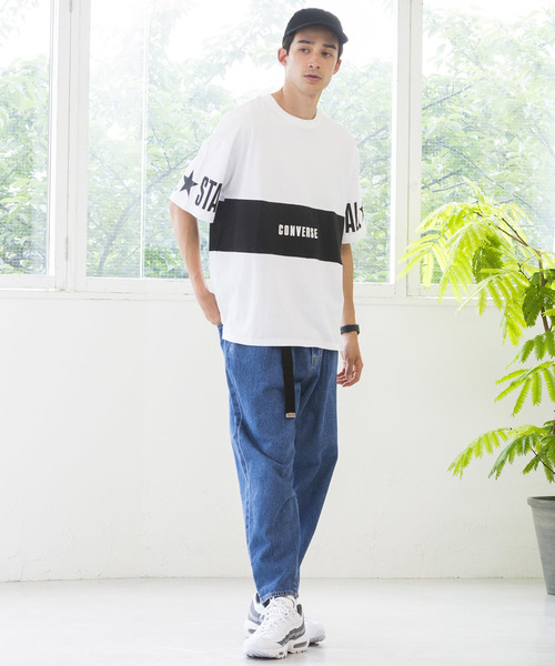 CONVERSE(コンバース)の「∴WEGO/CONVERSE別注切替Tシャツ(Tシャツ/カットソー・メンズ・ライトピンク/マスタード/ホワイト/トリコロール・MEDIUM/LARGE)」の15枚目の写真