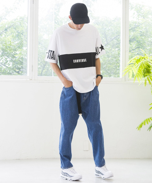 CONVERSE(コンバース)の「∴WEGO/CONVERSE別注切替Tシャツ(Tシャツ/カットソー・メンズ・ライトピンク/マスタード/ホワイト/トリコロール・MEDIUM/LARGE)」の13枚目の写真