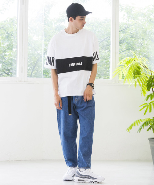 CONVERSE(コンバース)の「∴WEGO/CONVERSE別注切替Tシャツ(Tシャツ/カットソー・メンズ・ライトピンク/マスタード/ホワイト/トリコロール・MEDIUM/LARGE)」の12枚目の写真