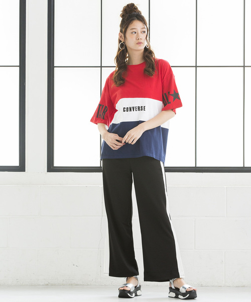 CONVERSE(コンバース)の「∴WEGO/CONVERSE別注切替Tシャツ(Tシャツ/カットソー・メンズ・ライトピンク/マスタード/ホワイト/トリコロール・MEDIUM/LARGE)」の19枚目の写真