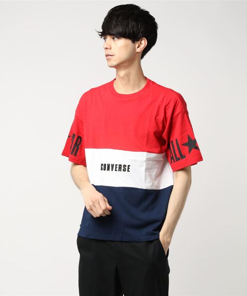 CONVERSE(コンバース)の「∴WEGO/CONVERSE別注切替Tシャツ(Tシャツ/カットソー・メンズ・ライトピンク/マスタード/ホワイト/トリコロール・MEDIUM/LARGE)」の8枚目の写真