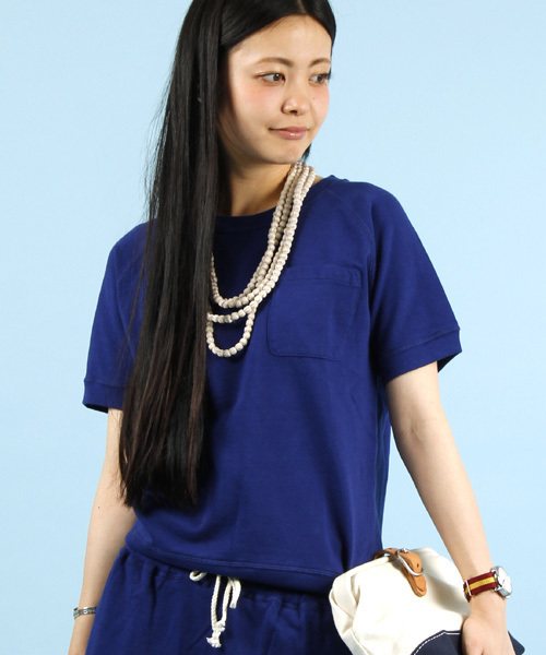 BEAMS BOY（ビームスボーイ）の「○S.ﾐﾆ裏毛ﾎﾟｹ付CR（スウェット・レディース・ライトグレー/ネイビー/その他1・ONE SIZE）」の3枚目の写真