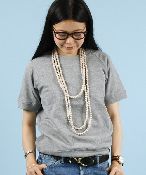 BEAMS BOY（ビームスボーイ）の「○S.ﾐﾆ裏毛ﾎﾟｹ付CR（スウェット・レディース・ライトグレー/ネイビー/その他1・ONE SIZE）」の2枚目の写真