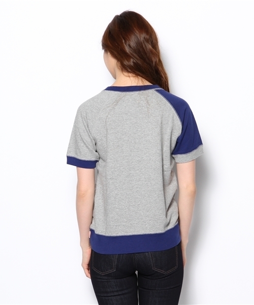 BEAMS BOY（ビームスボーイ）の「○S.ﾐﾆ裏毛ﾎﾟｹ付CR（スウェット・レディース・ライトグレー/ネイビー/その他1・ONE SIZE）」の6枚目の写真