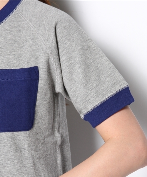 BEAMS BOY（ビームスボーイ）の「○S.ﾐﾆ裏毛ﾎﾟｹ付CR（スウェット・レディース・ライトグレー/ネイビー/その他1・ONE SIZE）」の8枚目の写真