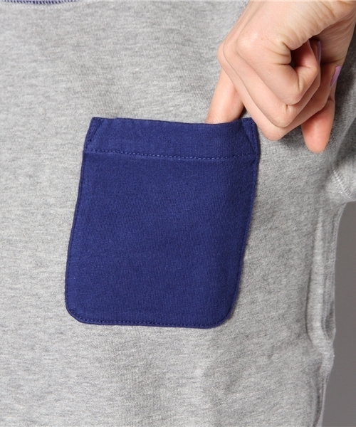 BEAMS BOY（ビームスボーイ）の「○S.ﾐﾆ裏毛ﾎﾟｹ付CR（スウェット・レディース・ライトグレー/ネイビー/その他1・ONE SIZE）」の10枚目の写真