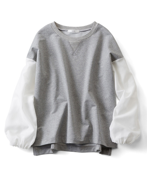 IEDIT（イディット）の「ＩＥＤＩＴ　異素材スリーブのデザインスウェットトップス（スウェット・レディース・ブラック/杢グレー・SMALL/MEDIUM/LARGE/X-LARGE/XX-LARGE）」の7枚目の写真