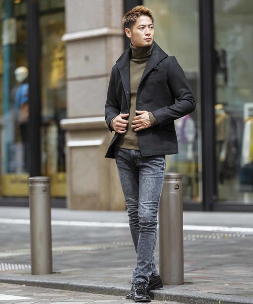 A.S.M（エーエスエム）の「コットンリブ編みタートルネックセーター（ニット/セーター・メンズ・チャコールグレー/ブラック/レッド/オフホワイト/カーキ/ワインレッド/杢グレー/キャメル・48/50）」の20枚目の写真