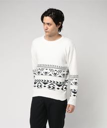 エスニッククルーネックニット