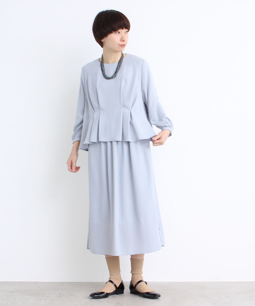 Bulle De Savon ビュルデサボン の ソフト梨地 ボリュームタックセパレートワンピース ワンピース Wear