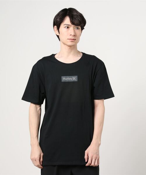 Hurley （ハーレー）の「M HRLY PRM OAO SMALL BOX TEE / ハーレー  ボックスロゴTシャツ  ユニセックス（Tシャツ/カットソー・メンズ・ブラック/ホワイト/ネイビー/オレンジ系その他/スモークグレー/ホワイト系その他/ブラック系その他・SMALL/MEDIUM/LARGE/X-LARGE）」の4枚目の写真