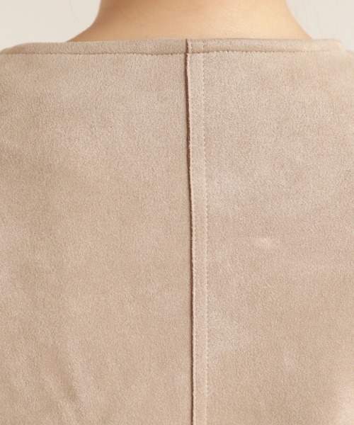 andme(アンドミー)の「フェイクスエードノーカラーライダースジャケット(ブルゾン・レディース・グレー系その他/ブラウン系その他/スミクロ/アイボリー・M/L)」の8枚目の写真