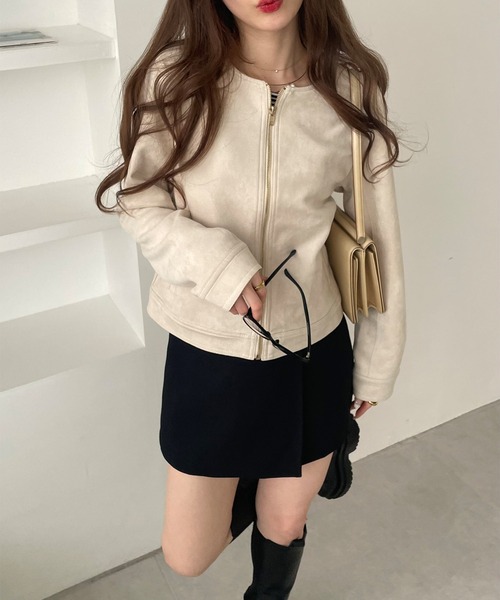 ☆美品☆ プラージュ　スエード　ライダースジャケット　ベージュ スェード ライダースジャケット｜KarLParkLane Style ONLINE SHOP