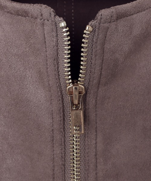 andme(アンドミー)の「フェイクスエードノーカラーライダースジャケット(ブルゾン・レディース・グレー系その他/ブラウン系その他/スミクロ/アイボリー・M/L)」の16枚目の写真