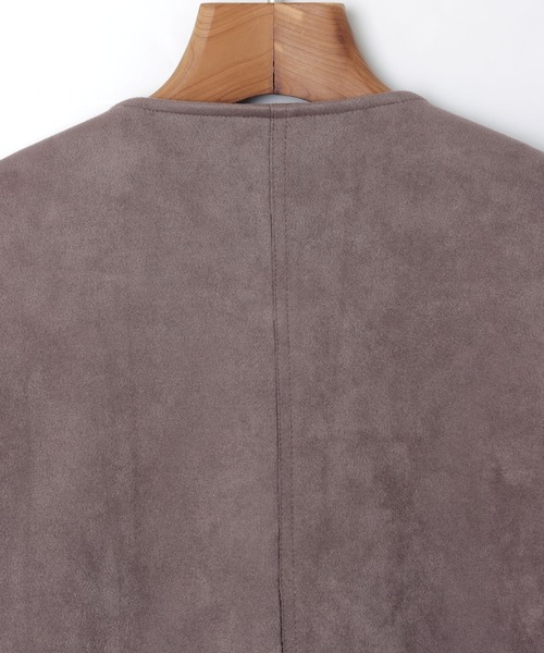 andme(アンドミー)の「フェイクスエードノーカラーライダースジャケット(ブルゾン・レディース・グレー系その他/ブラウン系その他/スミクロ/アイボリー・M/L)」の17枚目の写真