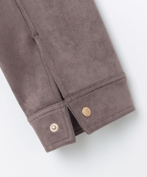 andme(アンドミー)の「フェイクスエードノーカラーライダースジャケット(ブルゾン・レディース・グレー系その他/ブラウン系その他/スミクロ/アイボリー・M/L)」の20枚目の写真