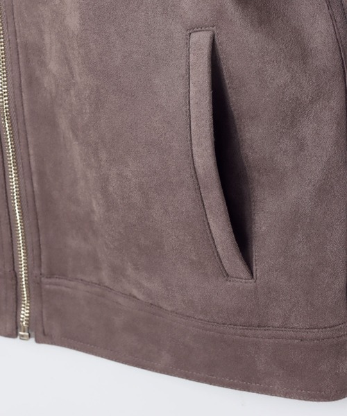 andme(アンドミー)の「フェイクスエードノーカラーライダースジャケット(ブルゾン・レディース・グレー系その他/ブラウン系その他/スミクロ/アイボリー・M/L)」の22枚目の写真
