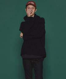 SHAREEF | MOLE STRIPE PULL OVER RE-NECK(Tシャツ/カットソー)