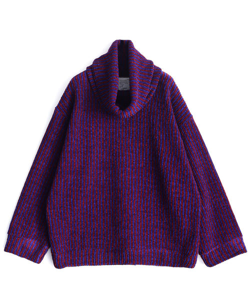 SHAREEF（シャリーフ）の「MOLE STRIPE PULL OVER RE-NECK（Tシャツ/カットソー・メンズ・パープル/ブラック/レッド・3/1/2）」の5枚目の写真