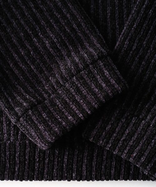 SHAREEF（シャリーフ）の「MOLE STRIPE PULL OVER RE-NECK（Tシャツ/カットソー・メンズ・パープル/ブラック/レッド・3/1/2）」の8枚目の写真