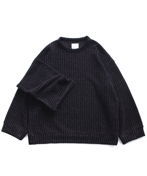 SHAREEF（シャリーフ）の「MOLE STRIPE PULL OVER RE-NECK（Tシャツ/カットソー・メンズ・パープル/ブラック/レッド・3/1/2）」の11枚目の写真