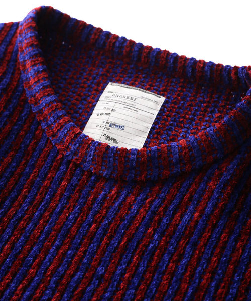 SHAREEF（シャリーフ）の「MOLE STRIPE PULL OVER RE-NECK（Tシャツ/カットソー・メンズ・パープル/ブラック/レッド・3/1/2）」の15枚目の写真