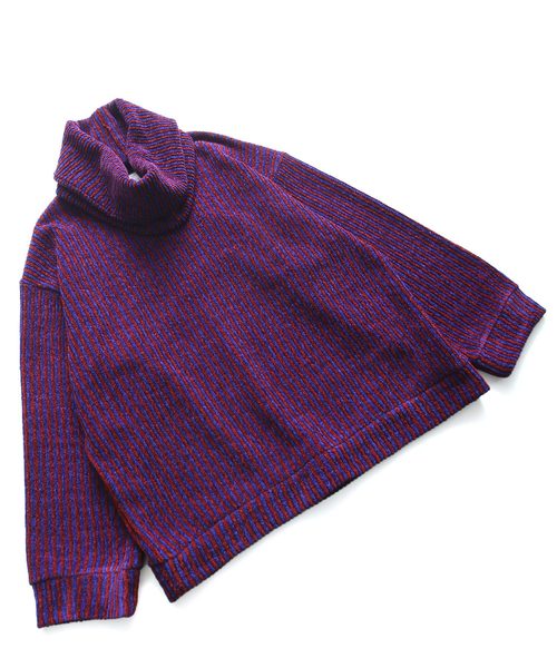 SHAREEF（シャリーフ）の「MOLE STRIPE PULL OVER RE-NECK（Tシャツ/カットソー・メンズ・パープル/ブラック/レッド・3/1/2）」の19枚目の写真