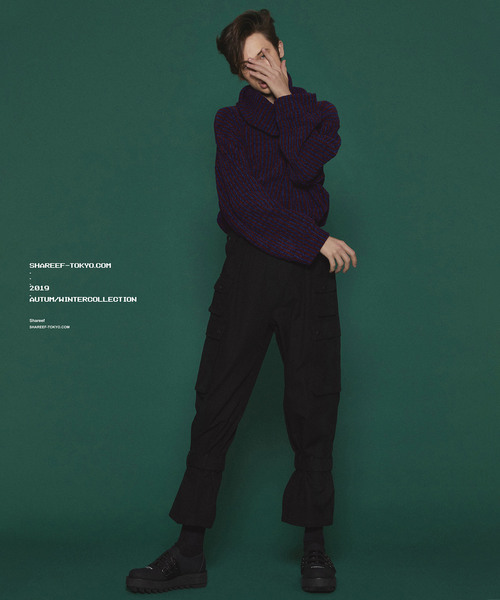 SHAREEF（シャリーフ）の「MOLE STRIPE PULL OVER RE-NECK（Tシャツ/カットソー・メンズ・パープル/ブラック/レッド・3/1/2）」の22枚目の写真