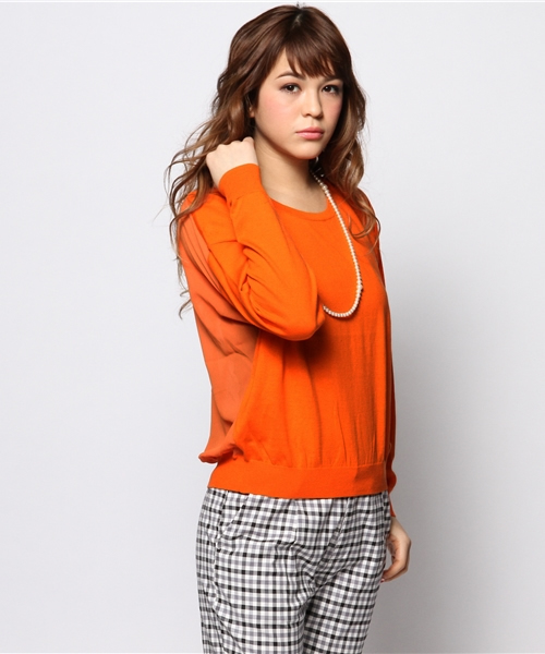 FREE'S SHOP（フリーズショップ）の「スーパーベーシックニット（ニット/セーター・レディース・ホワイト/ネイビー/ピンク/オレンジ・FREE）」の4枚目の写真