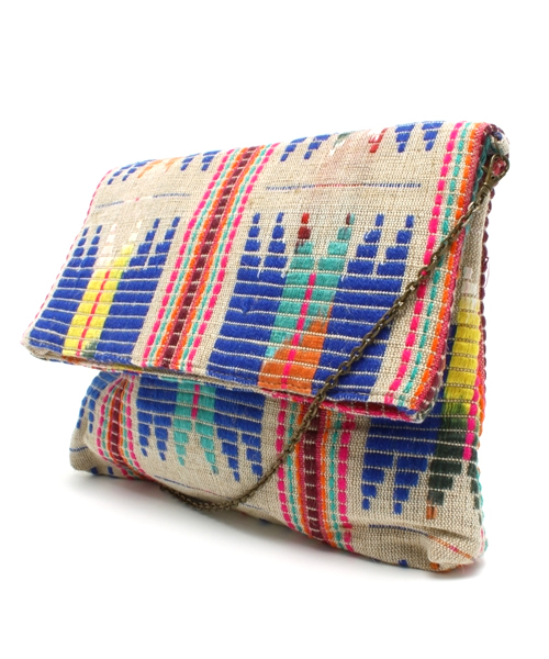 NANO universe(ナノユニバース)の「ネイティブ柄クラッチ(クラッチバッグ・レディース・ブルー/ブラック・FREE)」の9枚目の写真