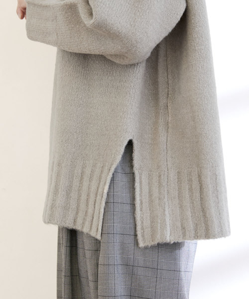 Chaco closet（チャコ クローゼット）の「タートルネックサイドスリットモチモチニット（ニット/セーター・レディース・ブラック/ベージュ/パープル/グレー/カーキ/アイボリー・FREE）」の12枚目の写真
