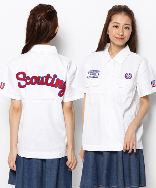 WEGO（ウィゴー）の「WEGO/バックロゴワッペンシャツ（シャツ/ブラウス・レディース・ホワイト/カーキ/インディゴブルー・FREE）」の14枚目の写真