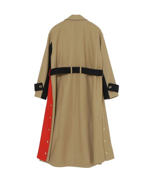 TEVALT（ヴァレット）の「サイド釦 スリットデザイン 配色ロングコート  