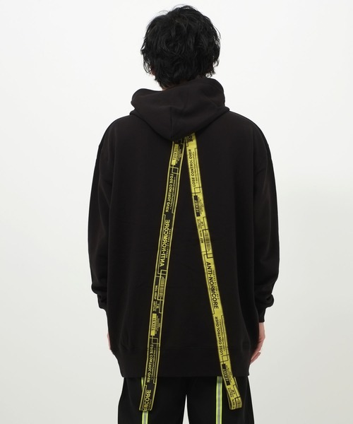 d.i.a ゴールド ブラック パーカー フード付き A'gem 9（エージェムナイン）の「テープ付きプルオーバーパーカー