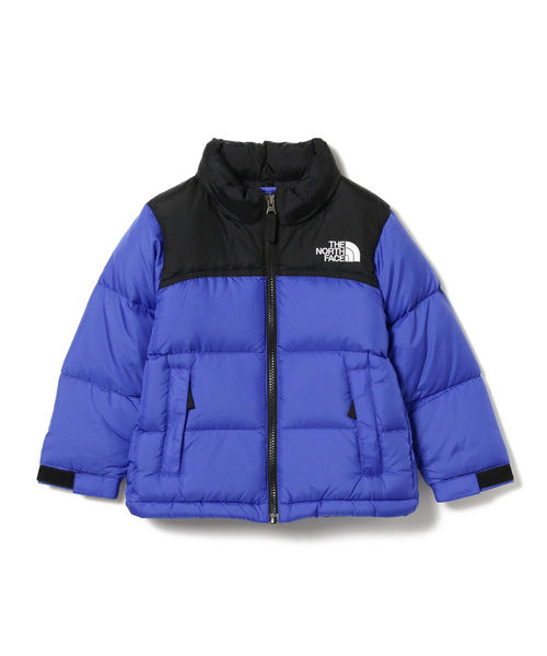 140ノースフェイスキッズ子供霜降りグレー濃い灰色ヌプシダウン