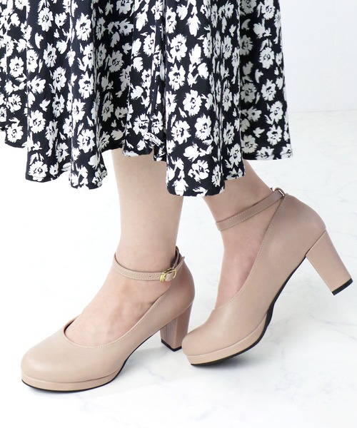 LibertyDoll(リバティードール)の「Liberty Doll / ラウンドトゥ 6.5cm チャンキーヒール ストラップパンプス プラットフォーム 美脚 歩きやすい (5487)(パンプス・レディース・ワイン/ベージュ/ブラック系その他/ブラック/グレー/ネイビー/グレイッシュベージュ/ブラウン/ホワイト/ブラック系その他2/ベージュ系その他/アイボリー/ネイビー系1/ピンク/ブラック系その他3/シルバー/ブラック系その他4/シルバー系その他/ゴールド系その他/シルバー系その他2・LL/M/S/L/SS/3L)」の12枚目の写真