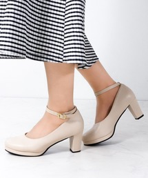 Liberty Doll / ラウンドトゥ 6.5cm チャンキーヒール ストラップパンプス プラットフォーム 美脚 歩きやすい (5487)
