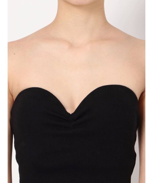 GYDA（ジェイダ）の「リブベアビスチェ（チューブトップ・レディース・ブラック/オフホワイト/カーキ/グレー・FREE）」の10枚目の写真