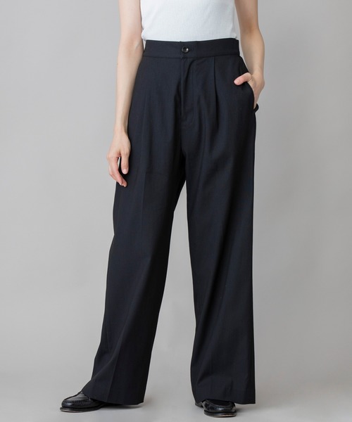 Munich（ミューニック）の「レーヨン麻ワイドパンツ (セットアップ可）（スラックス・レディース・ライトグレー/ブラック/ライトグリーン・S/M/XS）」の2枚目の写真