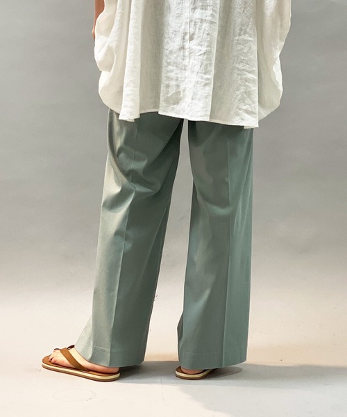 Munich（ミューニック）の「レーヨン麻ワイドパンツ (セットアップ可）（スラックス・レディース・ライトグレー/ブラック/ライトグリーン・S/M/XS）」の12枚目の写真