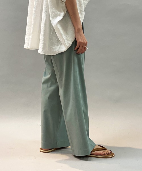 Munich（ミューニック）の「レーヨン麻ワイドパンツ (セットアップ可）（スラックス・レディース・ライトグレー/ブラック/ライトグリーン・S/M/XS）」の18枚目の写真