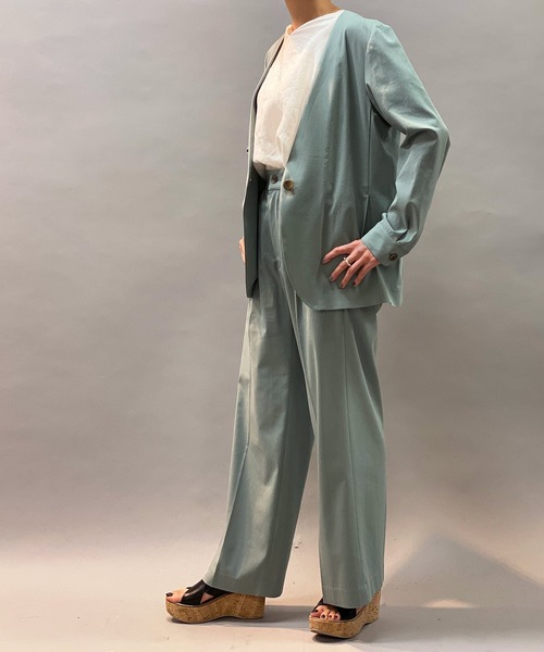 Munich（ミューニック）の「レーヨン麻ワイドパンツ (セットアップ可）（スラックス・レディース・ライトグレー/ブラック/ライトグリーン・S/M/XS）」の7枚目の写真