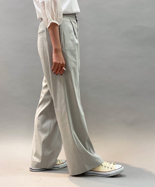 Munich（ミューニック）の「レーヨン麻ワイドパンツ (セットアップ可）（スラックス・レディース・ライトグレー/ブラック/ライトグリーン・S/M/XS）」の22枚目の写真