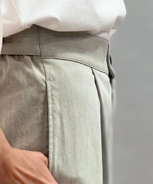 Munich（ミューニック）の「レーヨン麻ワイドパンツ (セットアップ可）（スラックス・レディース・ライトグレー/ブラック/ライトグリーン・S/M/XS）」の5枚目の写真