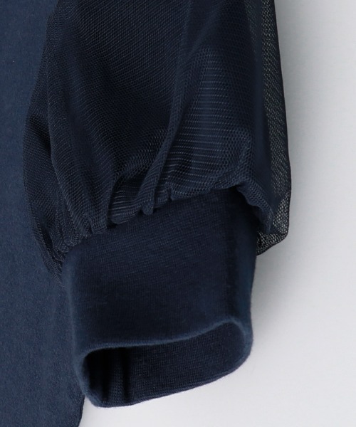 BRANSHES（ブランシェス）の「【プチプラ】パフスリーブ半袖Tシャツ（Tシャツ/カットソー・キッズ・ネイビー/ライトグレー・100cm/90cm/130cm/110cm/140cm/150cm/120cm）」の4枚目の写真